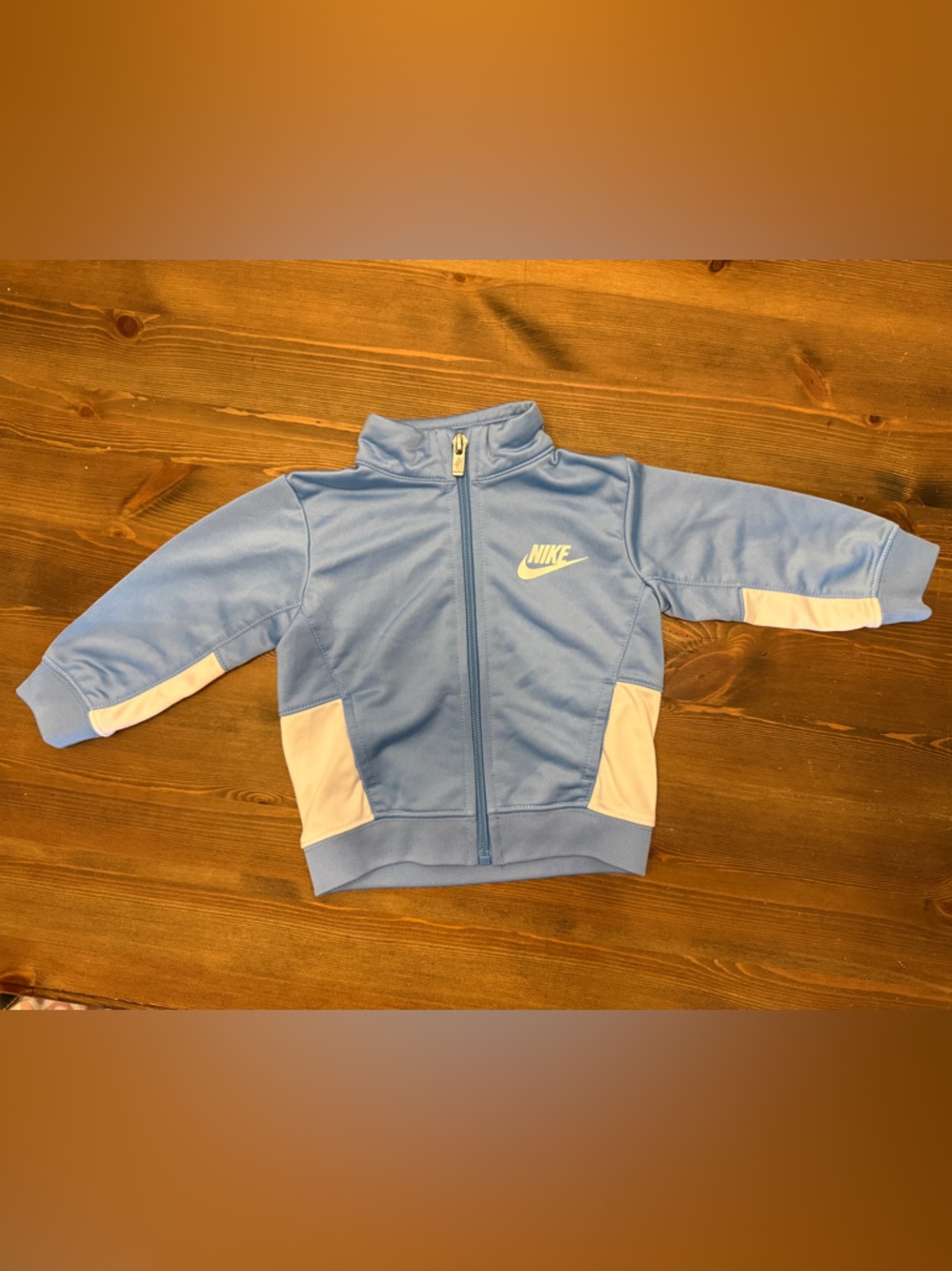 Nike Kids Baby Blue and White Zip Track Jacket (6-9M)